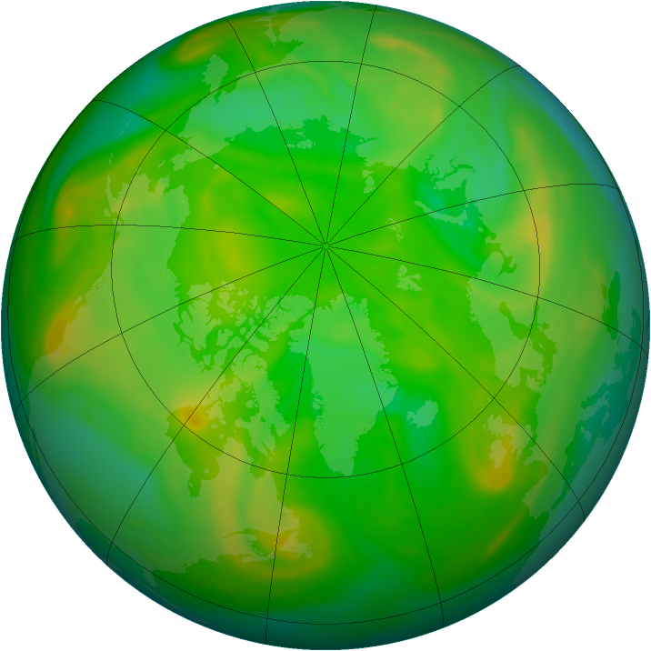 Arctic ozone map for 24 June 2007